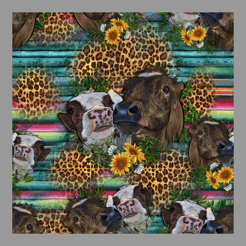 Western Two Cute Heifers Seamless Pattern Vintage Hoodie by HRA Design Shop | Teevron