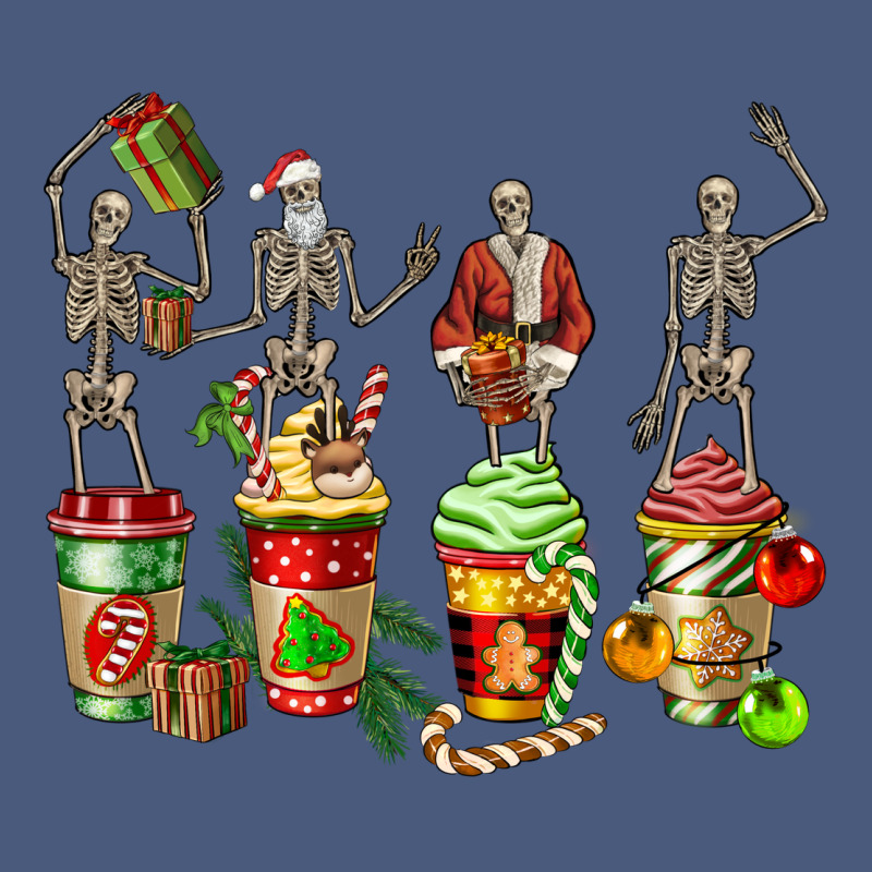 Christmas Skeleton Coffee Cups Vintage Hoodie by FaDigitalArtStudio | Teevron