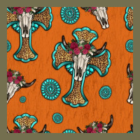 Western Cross And Bull Skull Seamless Pattern Vintage Hoodie | Teevron