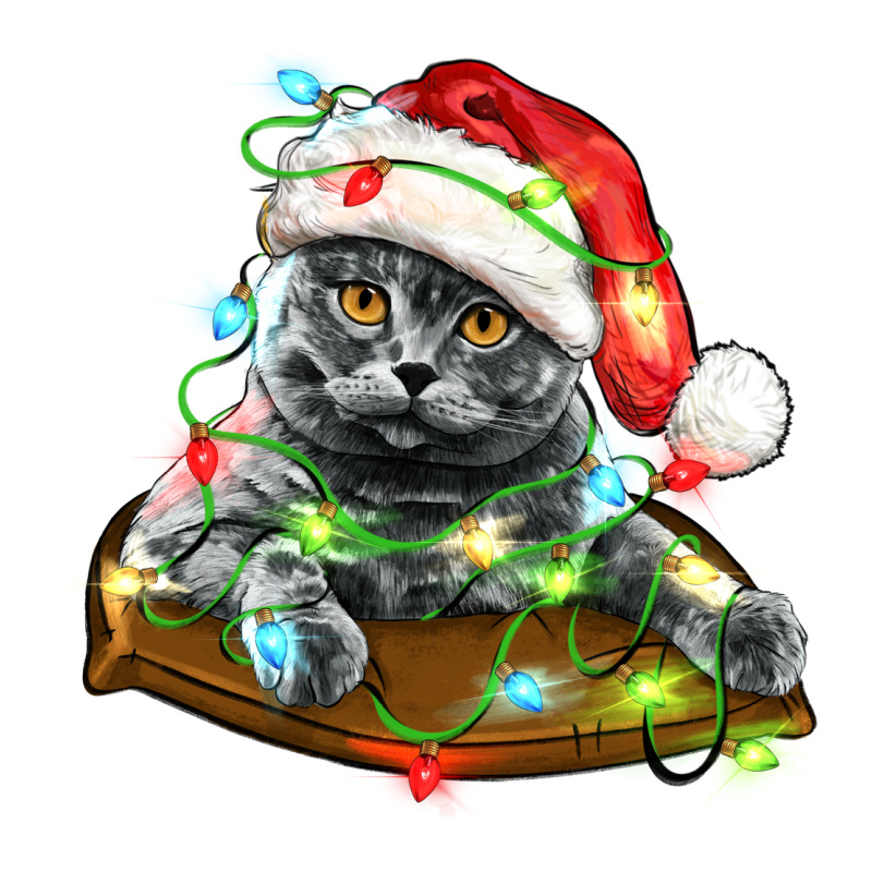Christmas Scottish Fold Cat Premium Sweatshirt by LillyAllenDesigns | Teevron