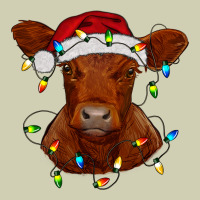 Christmas Baby Red Angus Calf With Lights Heavy Core Tee | Teevron