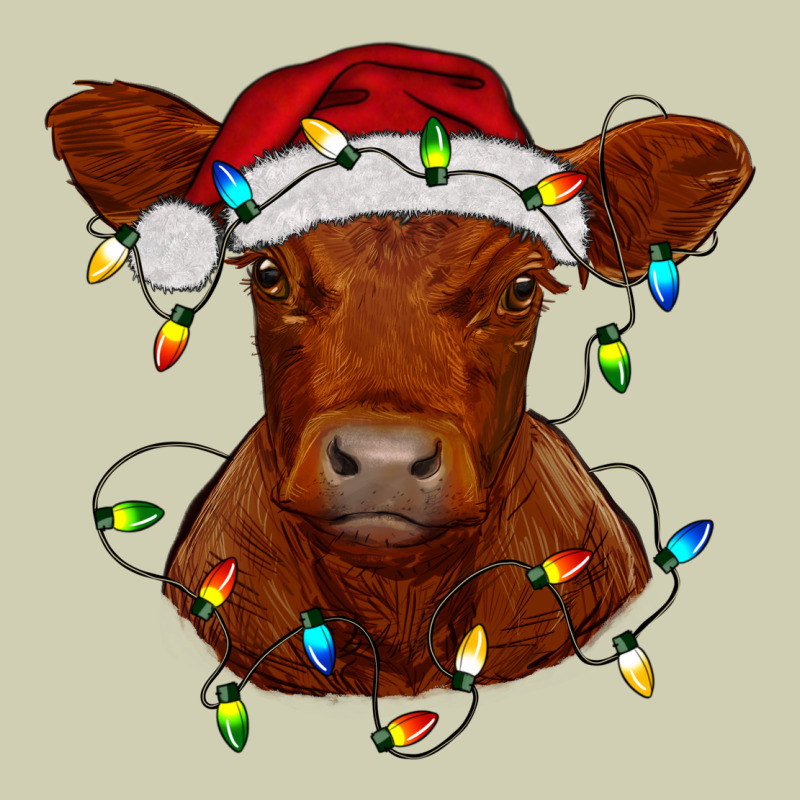 Christmas Baby Red Angus Calf With Lights Heavy Core Tee by RanaPortraitStore | Teevron
