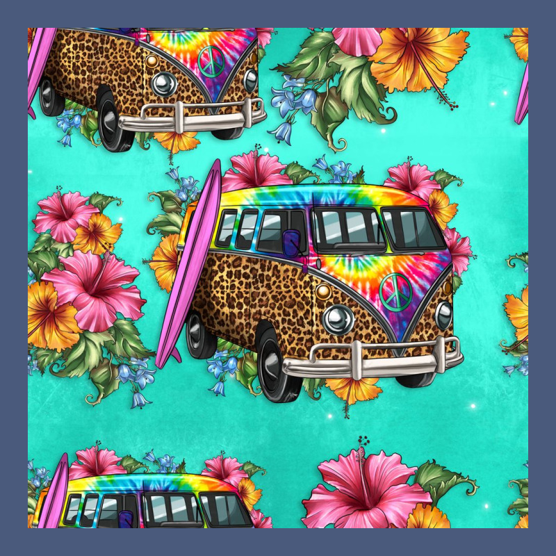 Floral Hippie Truck Seamless Pattern Vintage Hoodie by HRA Design Shop | Teevron