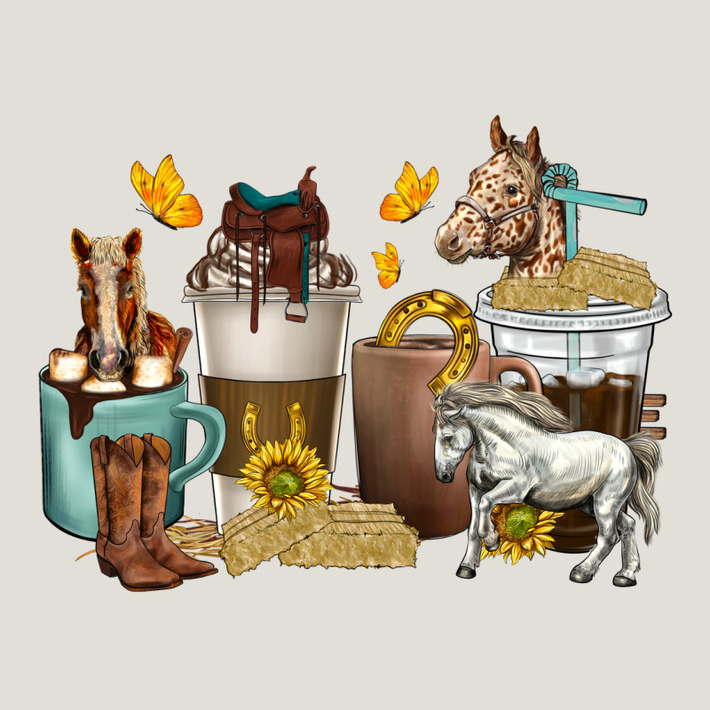Coffee Cups Horses Heavy Core Tee by texasbilliewilder | Teevron