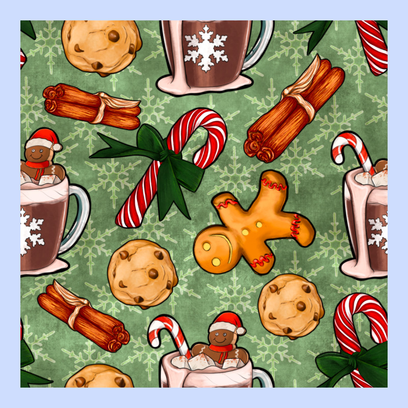Christmas Hot Chocolate And Cookies Seamless Pattern Urban Heavy Tee by BundleAndBundleShop | Teevron