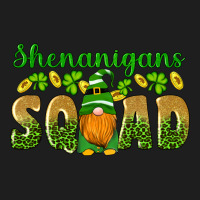 Shenanigans Squad Gnomes Shamrock Gold Leopard Glitter Classic Tee | Teevron
