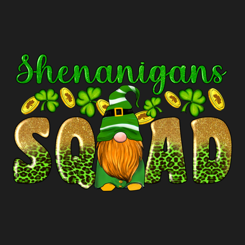 Shenanigans Squad Gnomes Shamrock Gold Leopard Glitter Classic Tee by Artiststas | Teevron