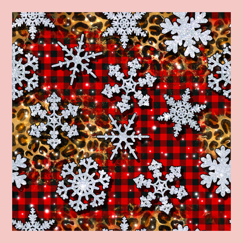 Christmas Snow Crystals With Plaid Seamless Pattern Urban Heavy Tee by BundleAndBundleShop | Teevron