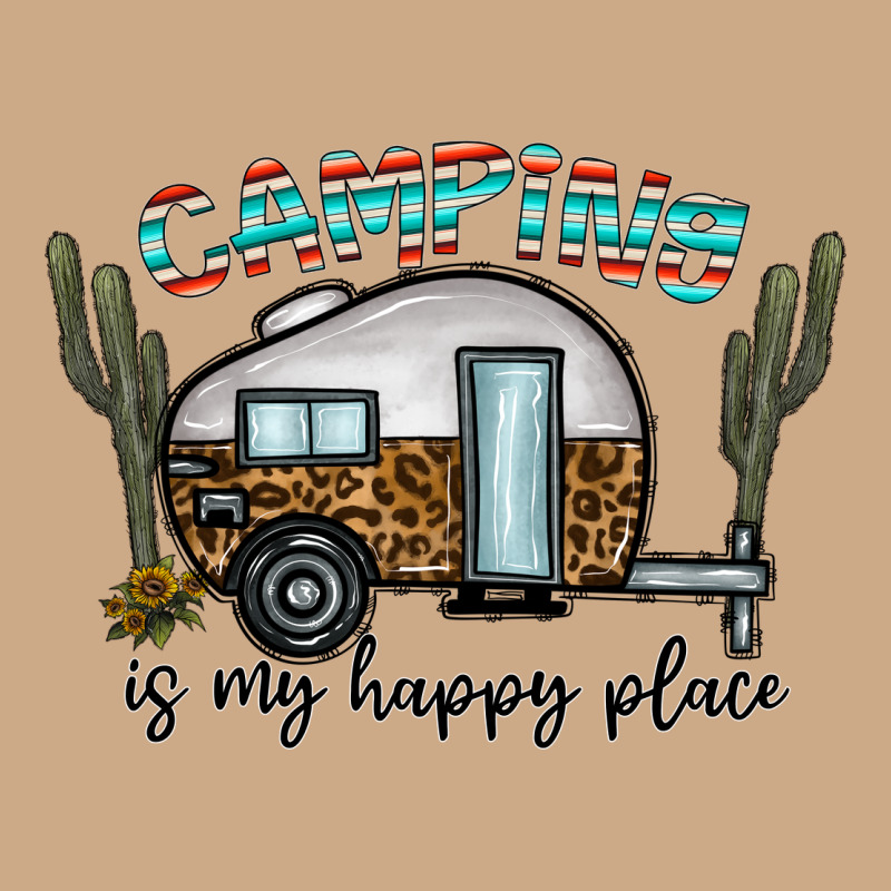 Camping Is My Happy Place Vintage Hoodie by CowhideDigitalArt | Teevron