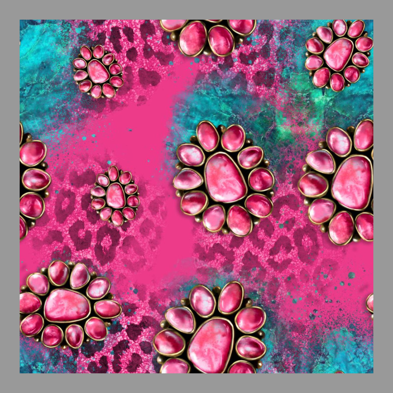 Pink Turquoise Gemstoes Seamless Pattern Vintage Hoodie by HRA Design Shop | Teevron