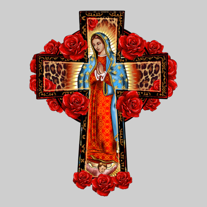 Lady Of Guadalupe Rose Cross, Premium Tee by BarkalooDesign | Teevron