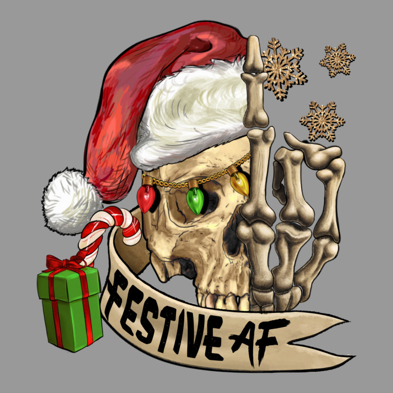 Festive Af Christmas Skull Vintage Hoodie by FaDigitalArtStudio | Teevron