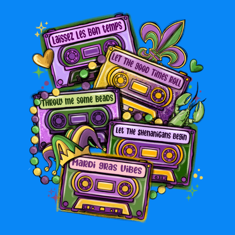 Mardi Gras Cassette Tapes Zipper Hoodie by MaliasSmallBusiness | Teevron