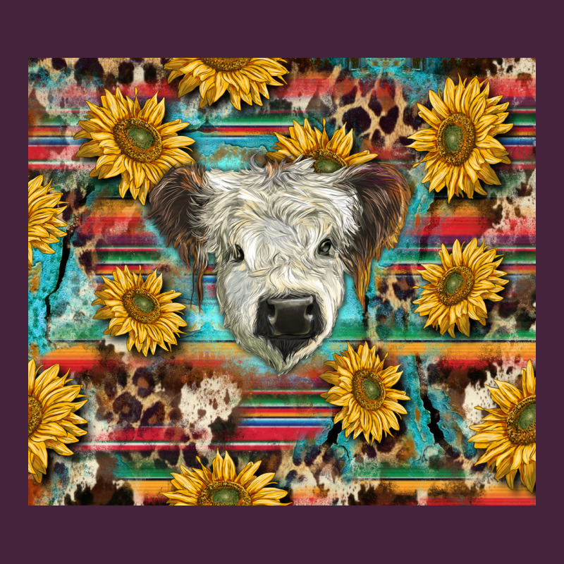 White Scottish Calf And Sunflowers Premium Tee by BarkalooDesign | Teevron