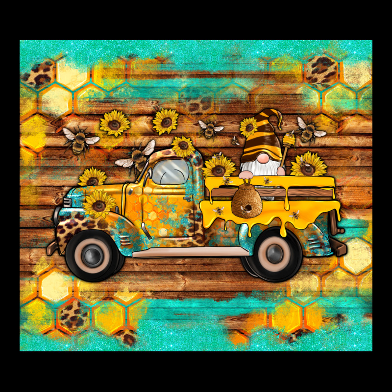 Western Bee Gnomes Truck Honeycomb  Leopard Turquoise Wooden Serape Heavy Core Tee by Artiststas | Teevron