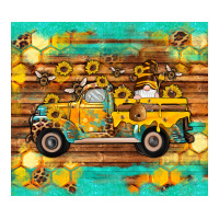 western bee gnomes truck honeycomb  leopard turquoise wooden serape | Teevron