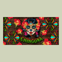 Chingona Sugar Skull License Plate Heavyweight Hoodie | Teevron