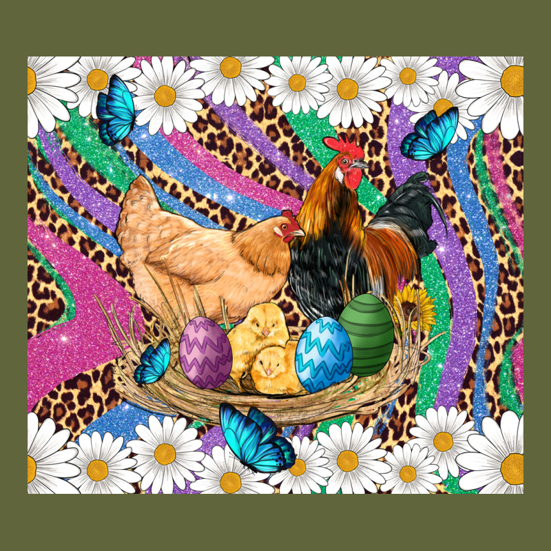 Easter Farm Chicken Chick Rooster Daisys Butterfly Sunflower Eggs Glit Classic Tee by Artiststas | Teevron