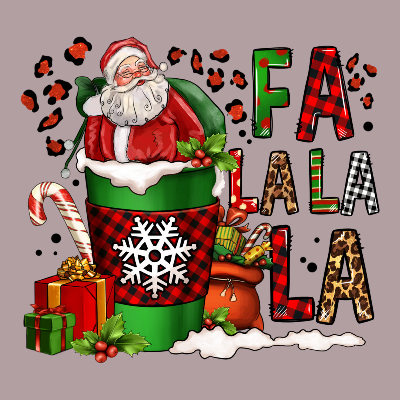 Fa La La La La Christmas Santa Claus Coffee Cup Vintage Hoodie by FaDigitalArtStudio | Teevron