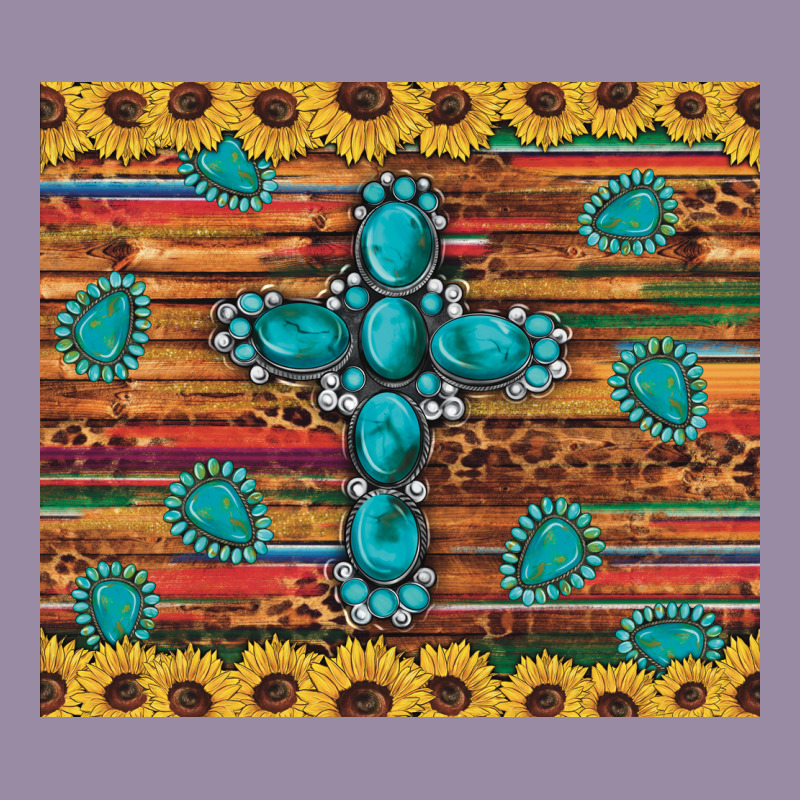 Western Gemstone Cross Sunflowers Leopard Serape Glitter Wooden Tumble Classic Tee by Artiststas | Teevron