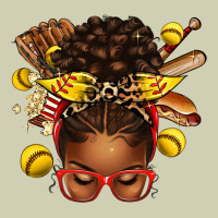 Softball Afro Messy Bun Heavy Core Tee | Teevron
