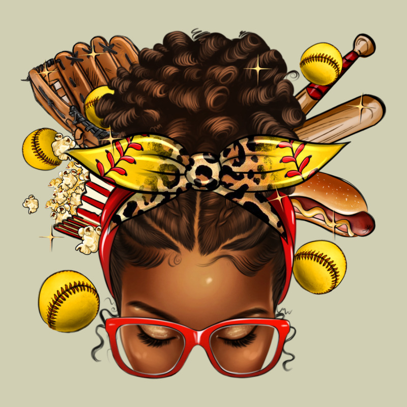 Softball Afro Messy Bun Heavy Core Tee by texasbilliewilder | Teevron