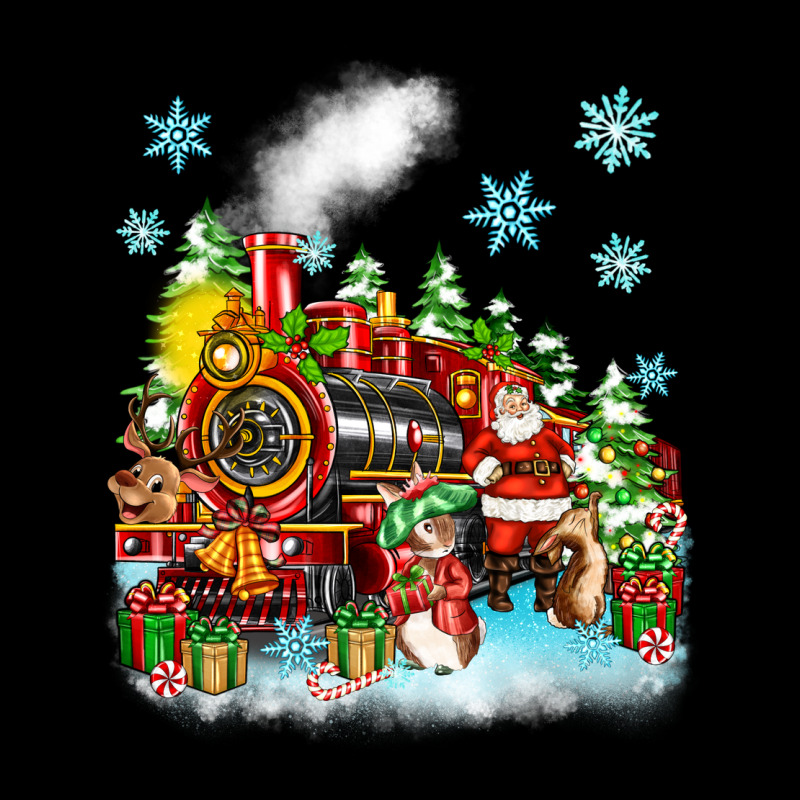 Christmas Santa And Friends Train Heavy Core Tee by Zillion Design Studio | Teevron