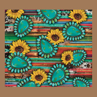 Western Gemstone Sunflowers Serape Cowhide Glitter Wooden Classic Tee | Teevron