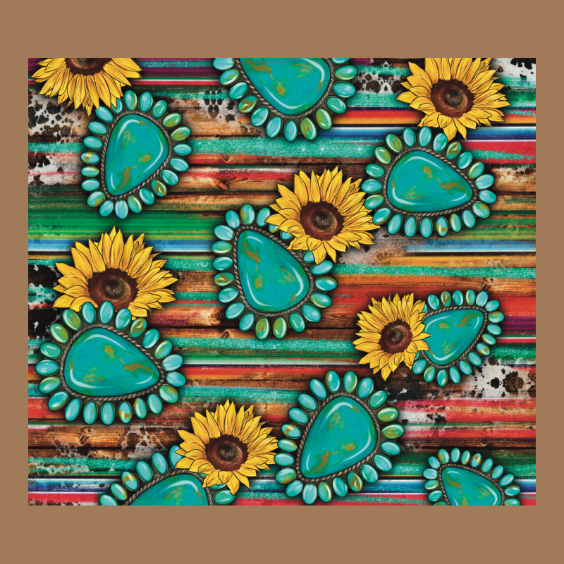 Western Gemstone Sunflowers Serape Cowhide Glitter Wooden Classic Tee by Artiststas | Teevron