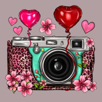Floral Heart Pink Leopard Vintage Camera Vintage Hoodie | Teevron