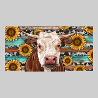Heifer With Sunflower And Serape Premium Tee | Teevron
