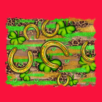 Horseshoe Shamrock Leopard Wood Glitter Background Classic Tee | Teevron