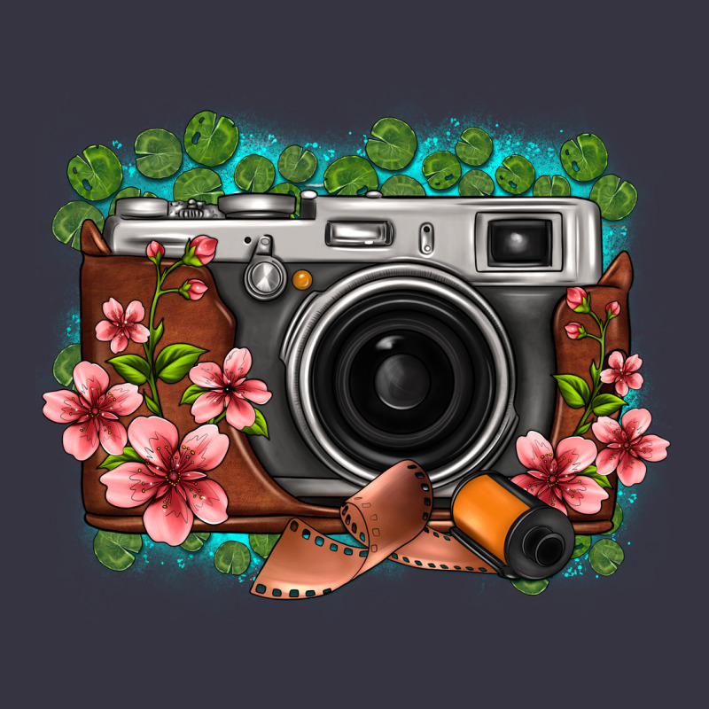 Floral Lotus Leaf Film Roll Vintage Camera Vintage Hoodie by FaDigitalArtStudio | Teevron