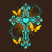 Cross With Heart Shaped Gemstone And Butterfly Heavy Core Tee | Teevron