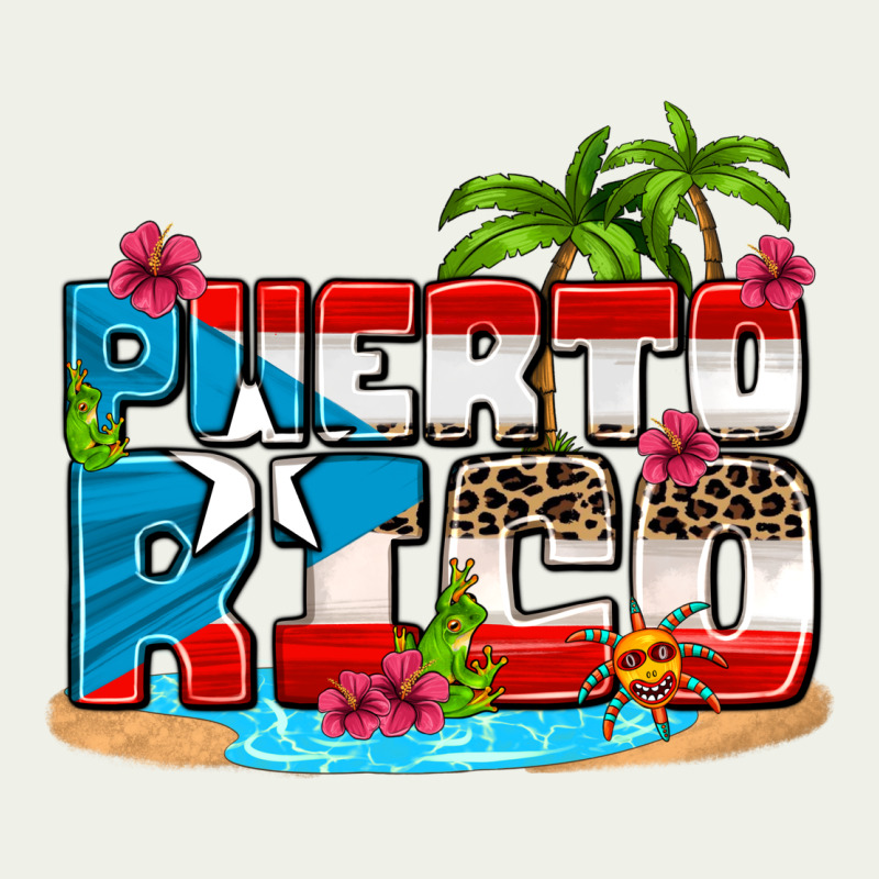 Puerto Rico And Flowers With Frog Urban Heavy Tee by AdoDesignShop | Teevron