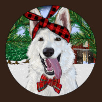 Christmas White Shepherd With Cowhide Heavy Core Tee | Teevron