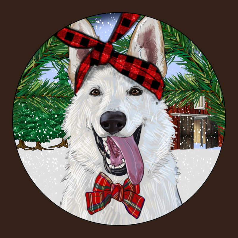Christmas White Shepherd With Cowhide Heavy Core Tee by RanaPortraitStore | Teevron