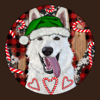Christmas White Shepherd With Buffalo Plaid Heavy Core Tee | Teevron
