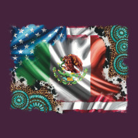 Usa And Mexico Flag With Leopard Cowhide And Gemstone Background Classic Tee | Teevron