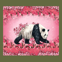 Panda With Sakura Blooms Long Sleeve Tee | Teevron