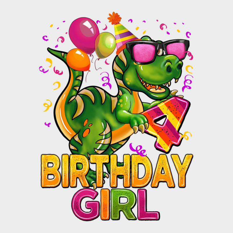 4th Birthday Girl T Rex Pink Urban Hoodie by CowGirlArtShop | Teevron