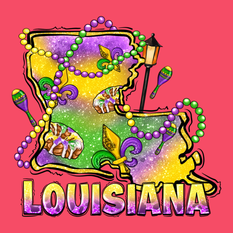 Louisiana Mardi Gras State Map Premium Sweatshirt by LillyAllenDesigns | Teevron