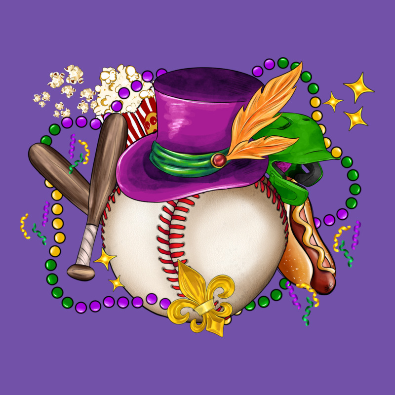 Mardi Gras Baseball Premium Sweatshirt by LillyAllenDesigns | Teevron