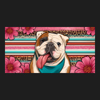 English Bulldog Floral License Plate Classic Tee | Teevron