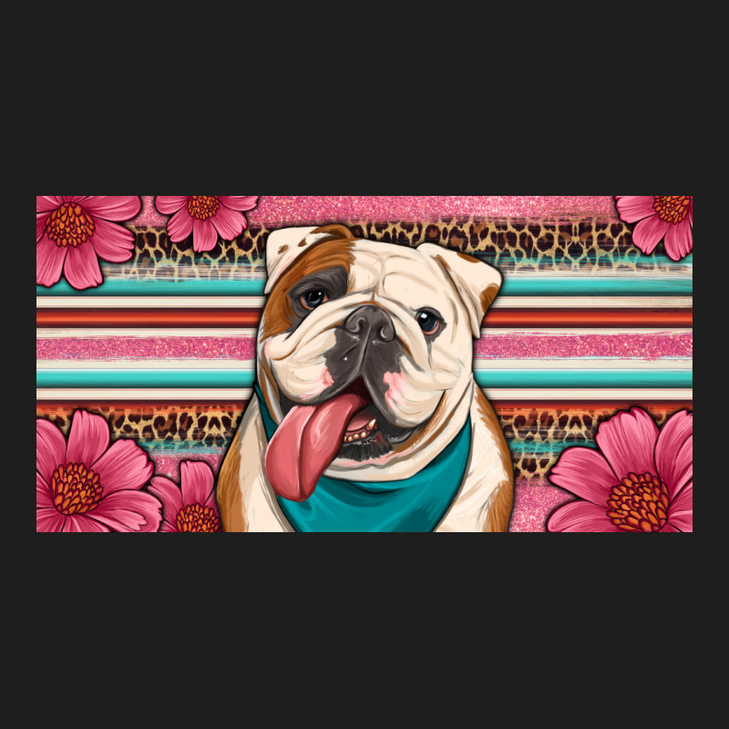 English Bulldog Floral License Plate Classic Tee by Artiststas | Teevron
