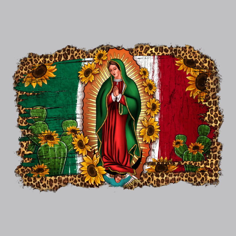 Our Lady Of Guadalupe Mexican Flag Background Long Sleeve Tee by Jasminsmagicworld | Teevron