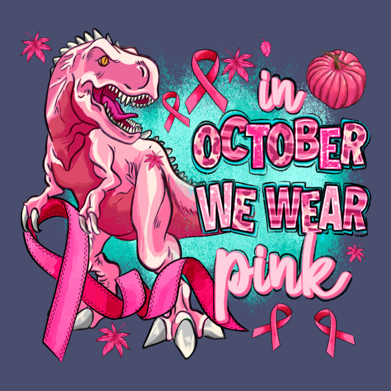 Dinosaur  In October We Wear Pink Vintage Tee by AdoDesignShop | Teevron