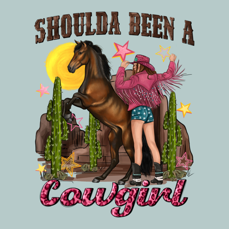 Shoulda Been A Cowgirl Bucking Horse Heavy Core Tee by texasbilliewilder | Teevron