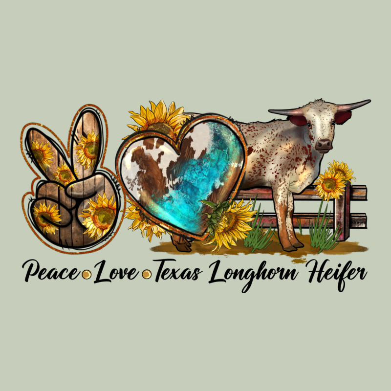 Peace Love Longhorn Heifer Long Sleeve Tee by LillyAllenDesigns | Teevron