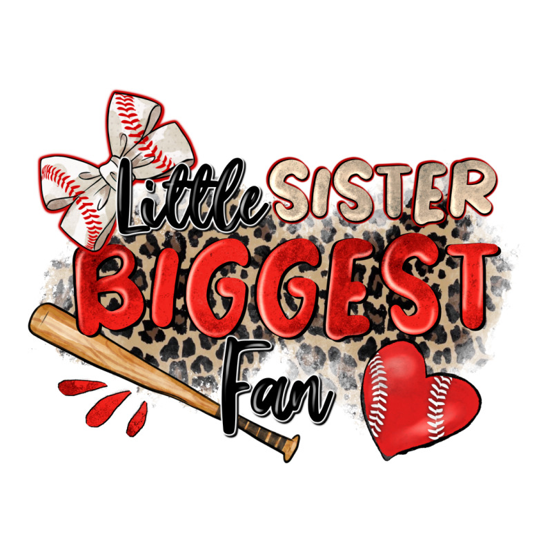 Little Sister Biggest Fan Baseball Premium Tee by Zillion Design Studio | Teevron